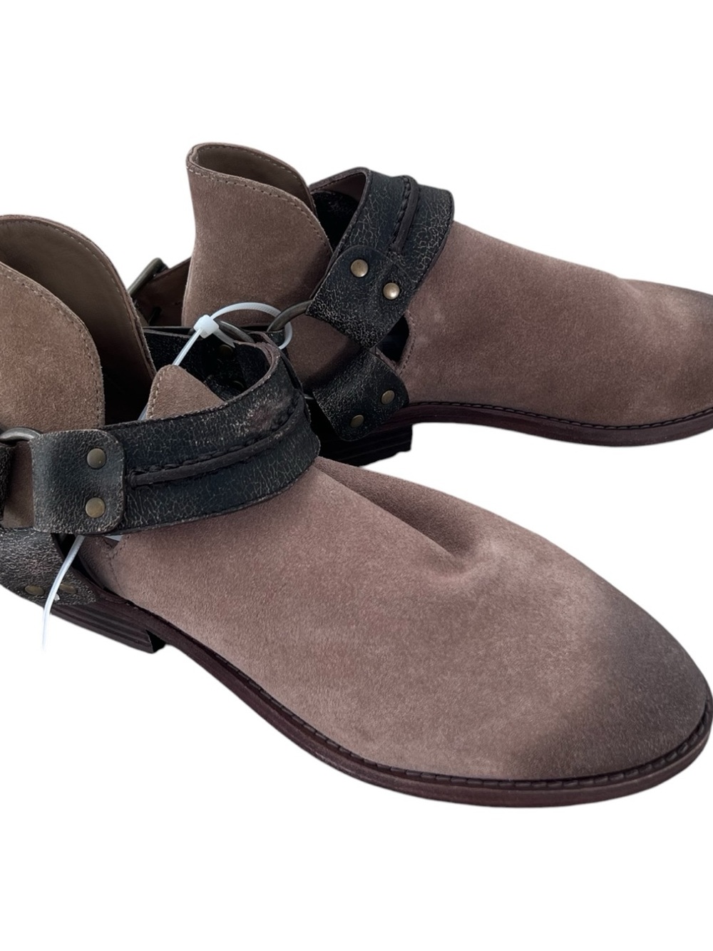 Free People | Taupe Suede Belle Ankle Harness Booties